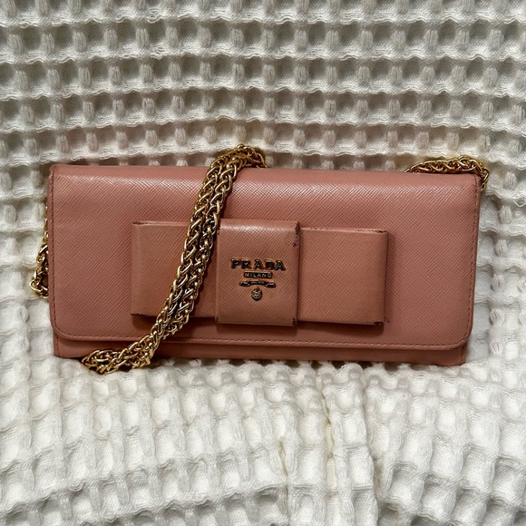 Prada Double Snap Long Wallet with Bow - Picture 3 of 15